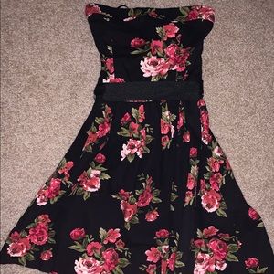 Strapless Floral Dress